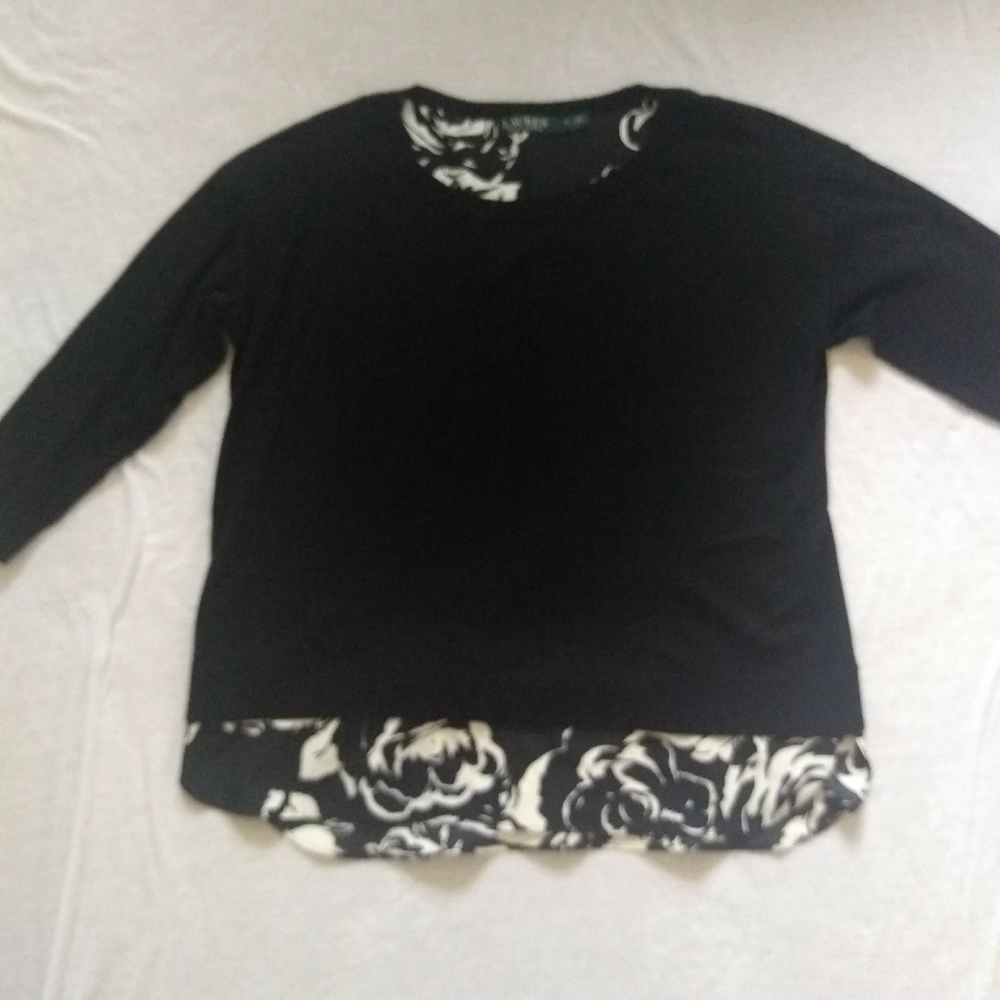 Ralph Lauren faux 2-piece crew neck sweater